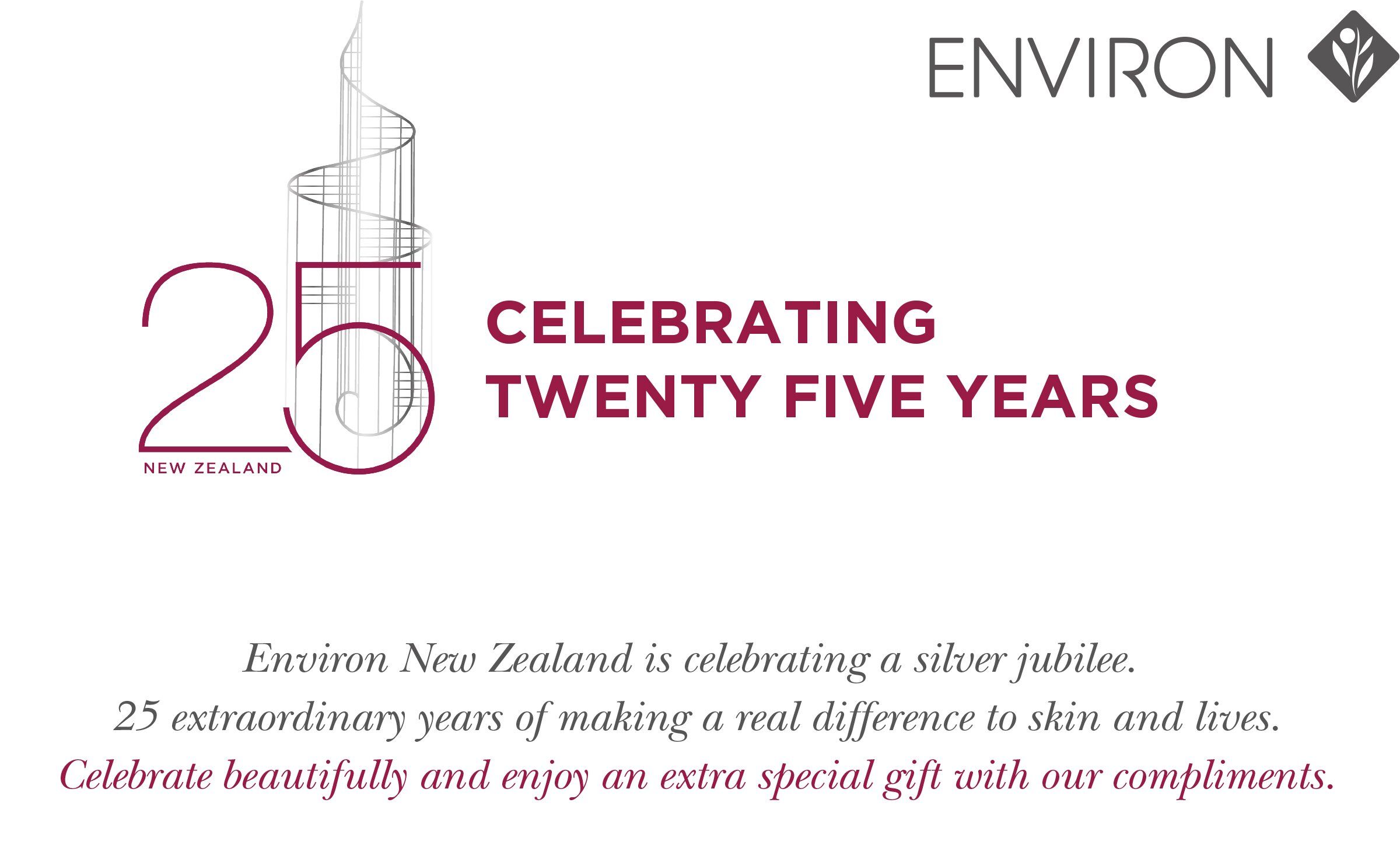 BE IN TO WIN 1 OF 25 ENVIRON PRODUCTS
